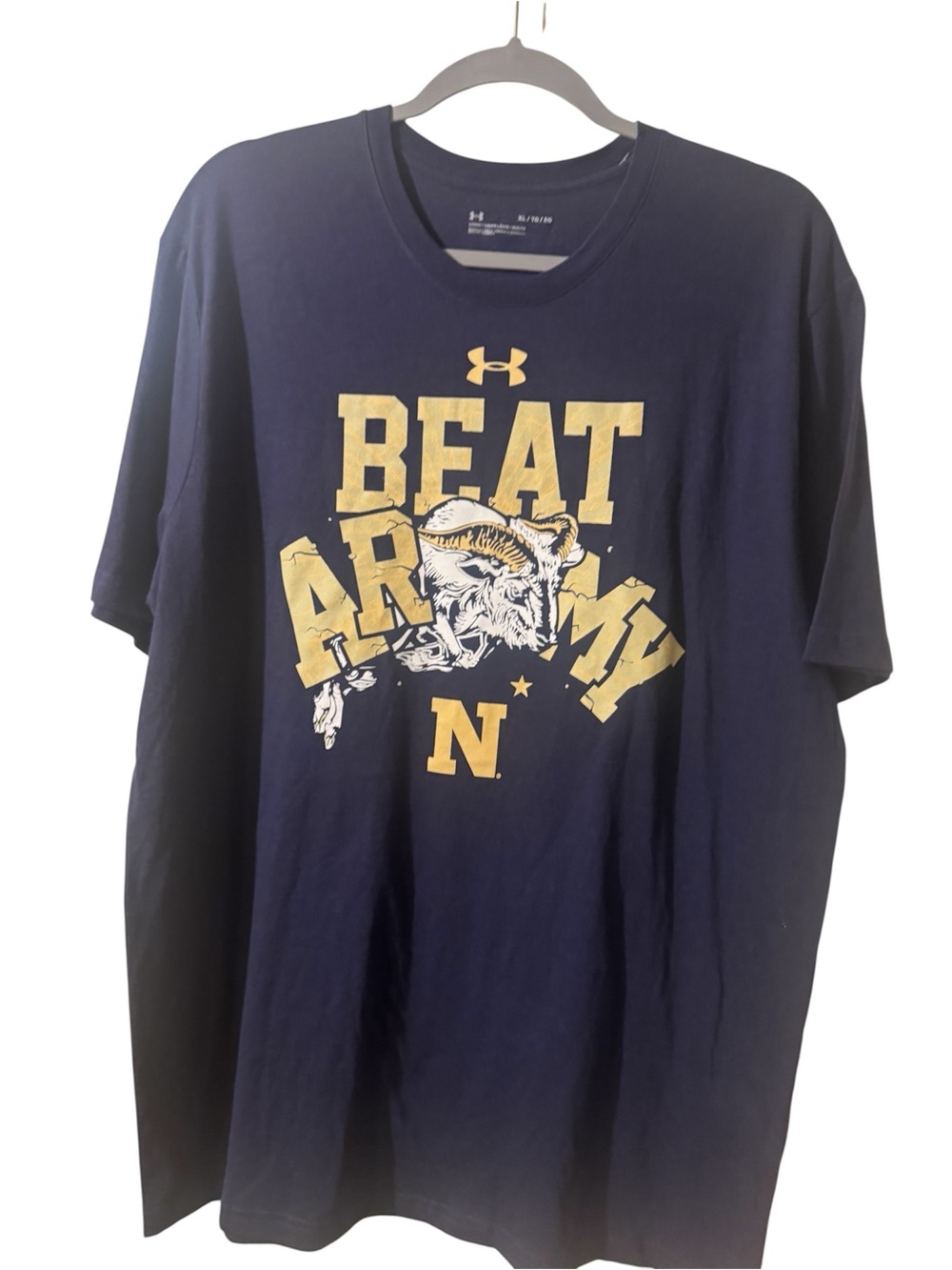 Under Armour Navy and Gold 'Beat Army' Graphic Short Sleeve Tee